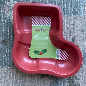 Nordic Ware  Nonstick Red Santa Stocking Baking Pan